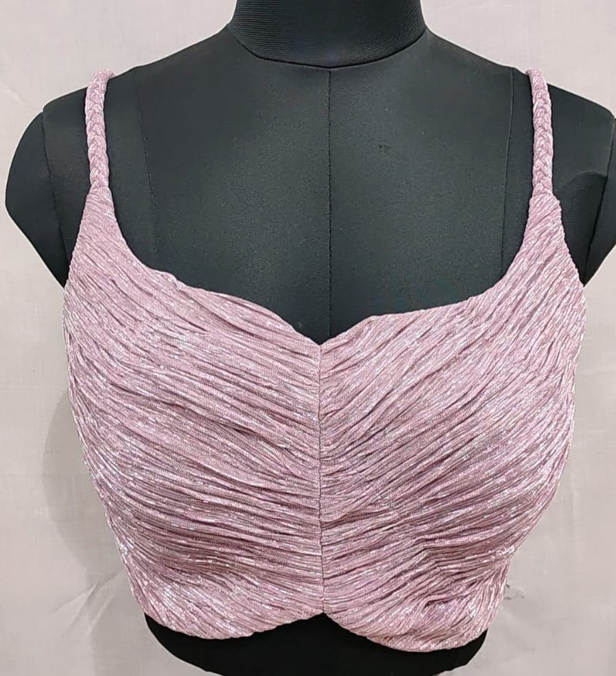 Pink crush fabric blouse
