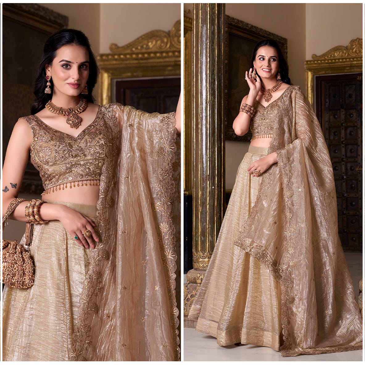 Gold colored lehenga