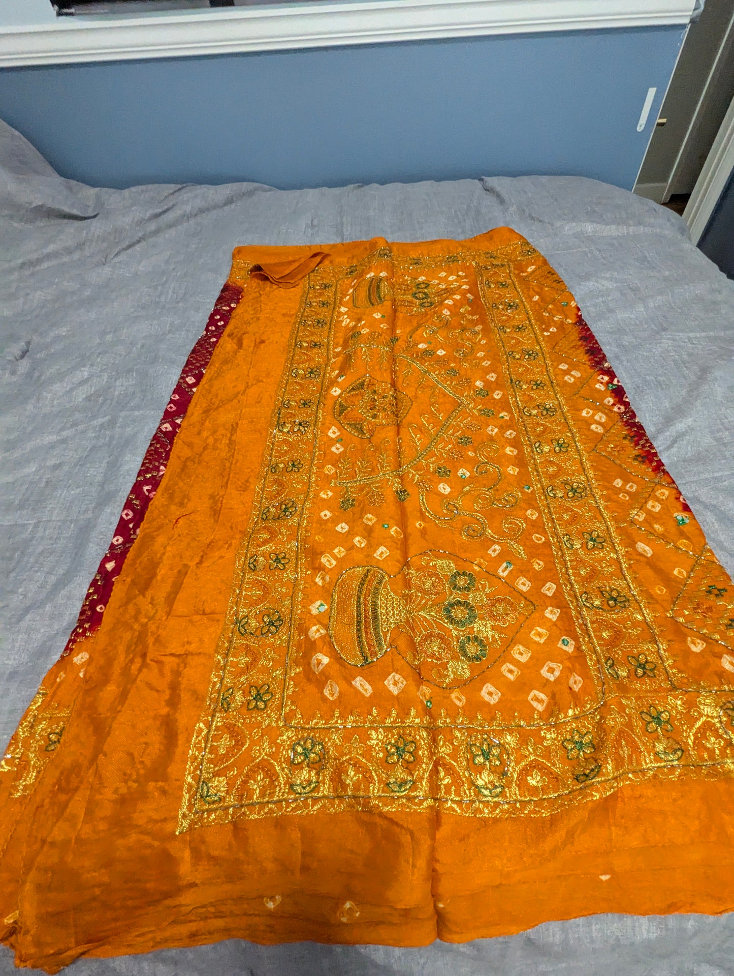 Hand tie-dyed Bandhani saree
