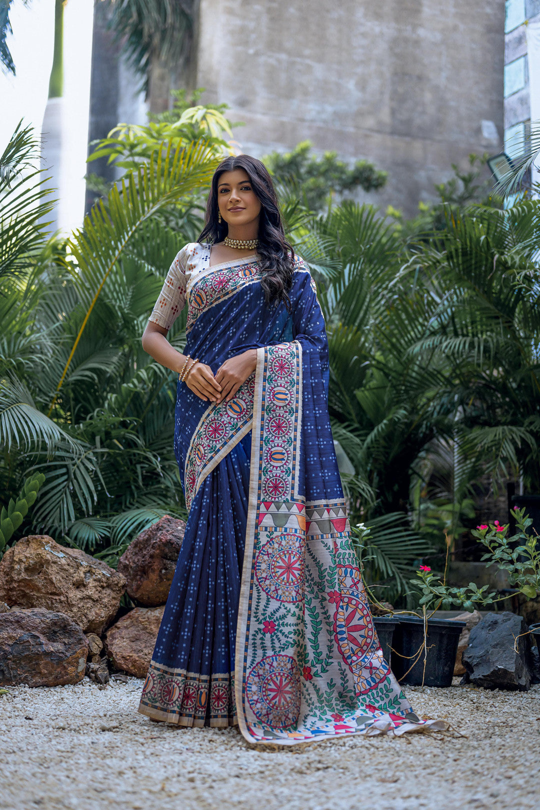 Madhubani Saree - Blue