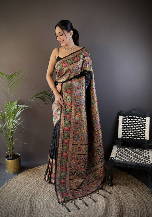 Pashmina Saree - Black 2