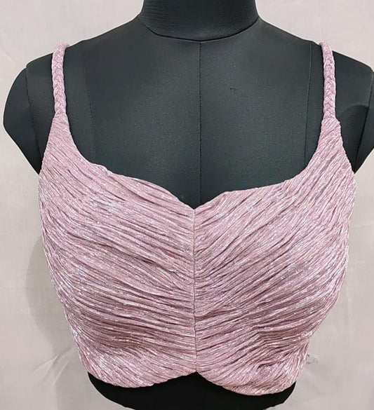 Pink crush fabric blouse