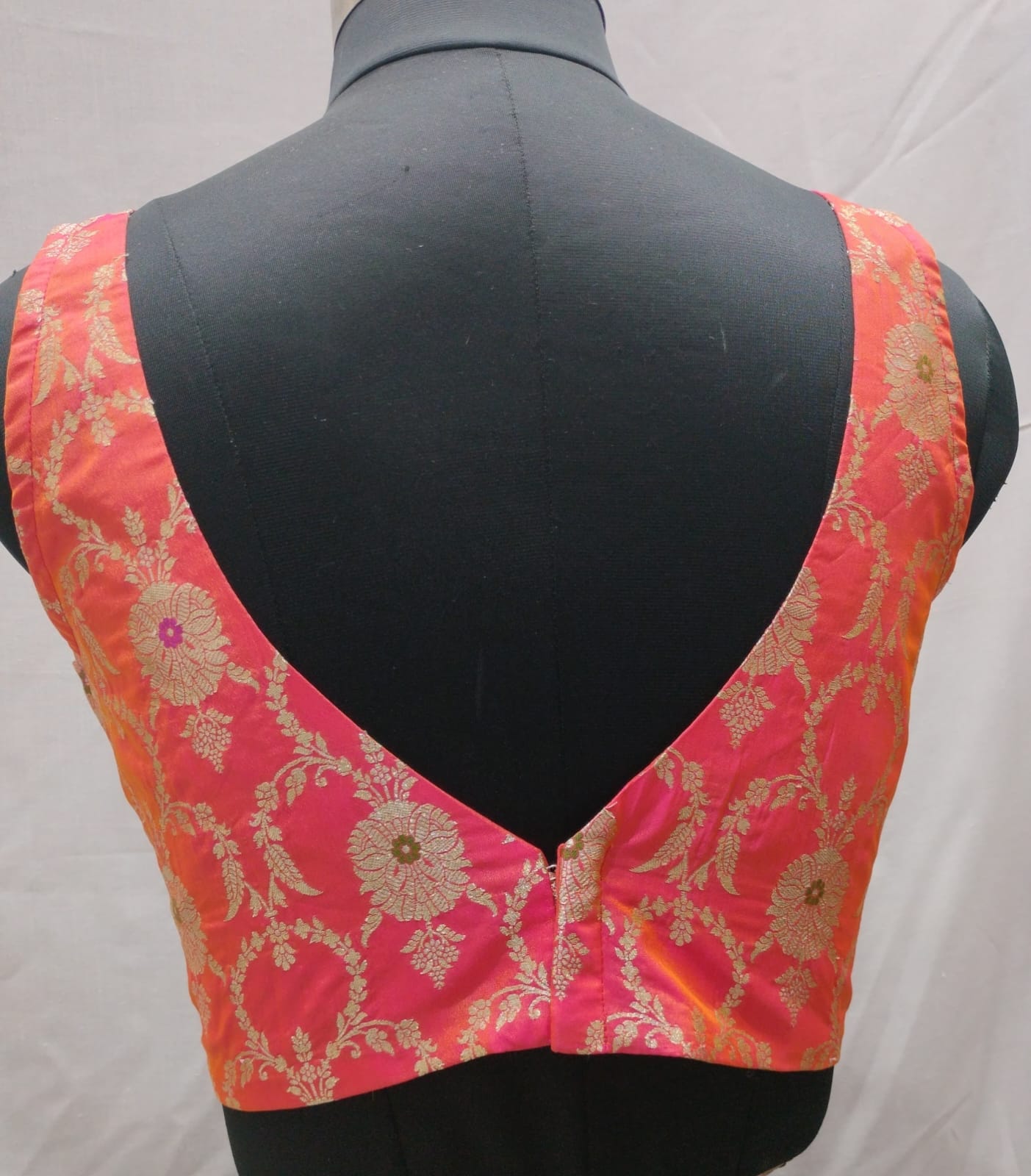 Silk brocade pink blouse