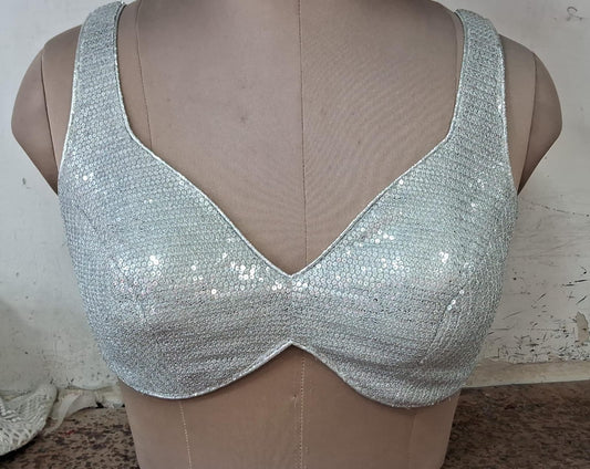 White sequins blouse