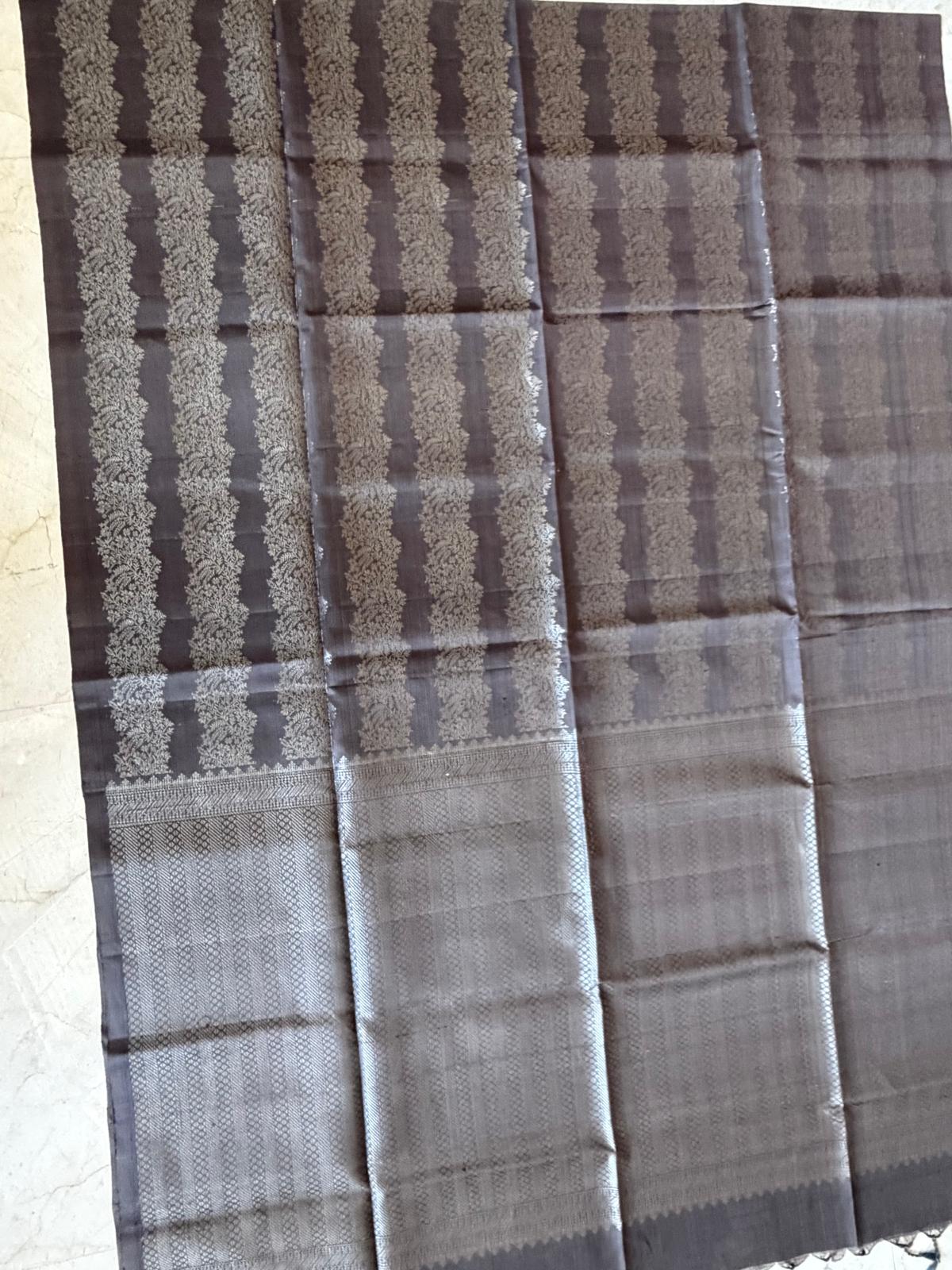 Elephant grey soft silk saree