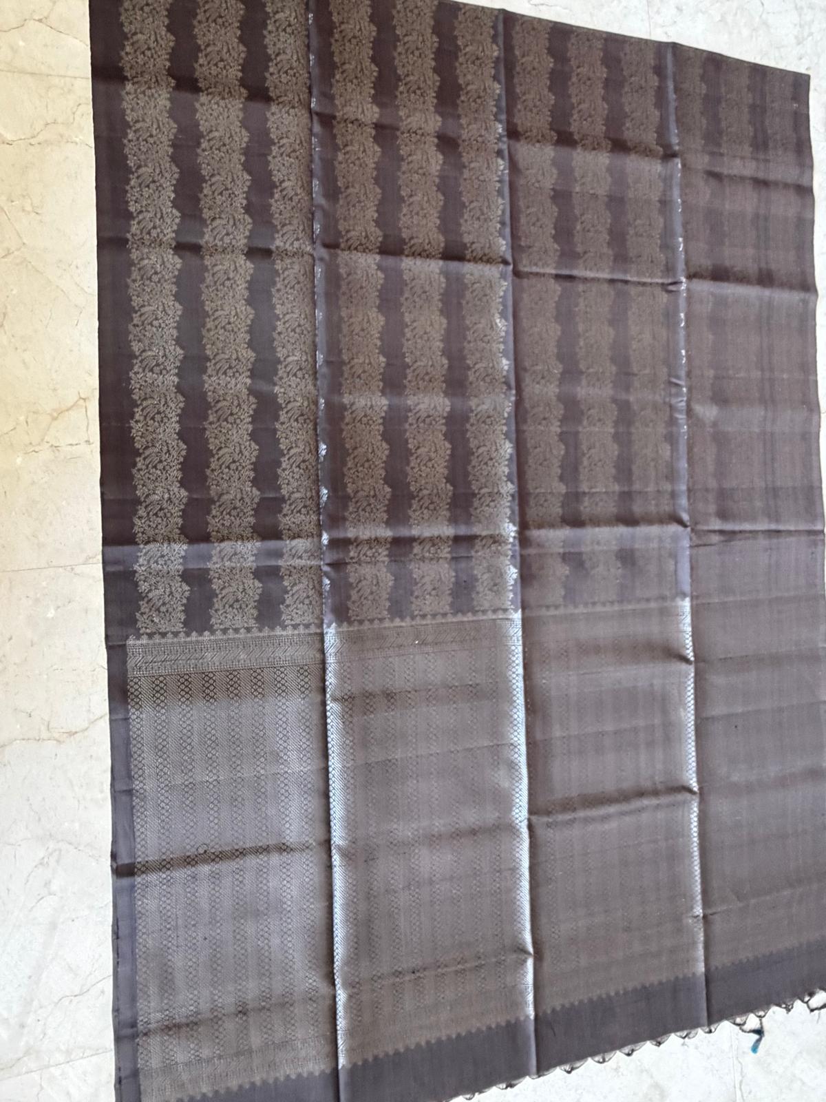 Elephant grey soft silk saree