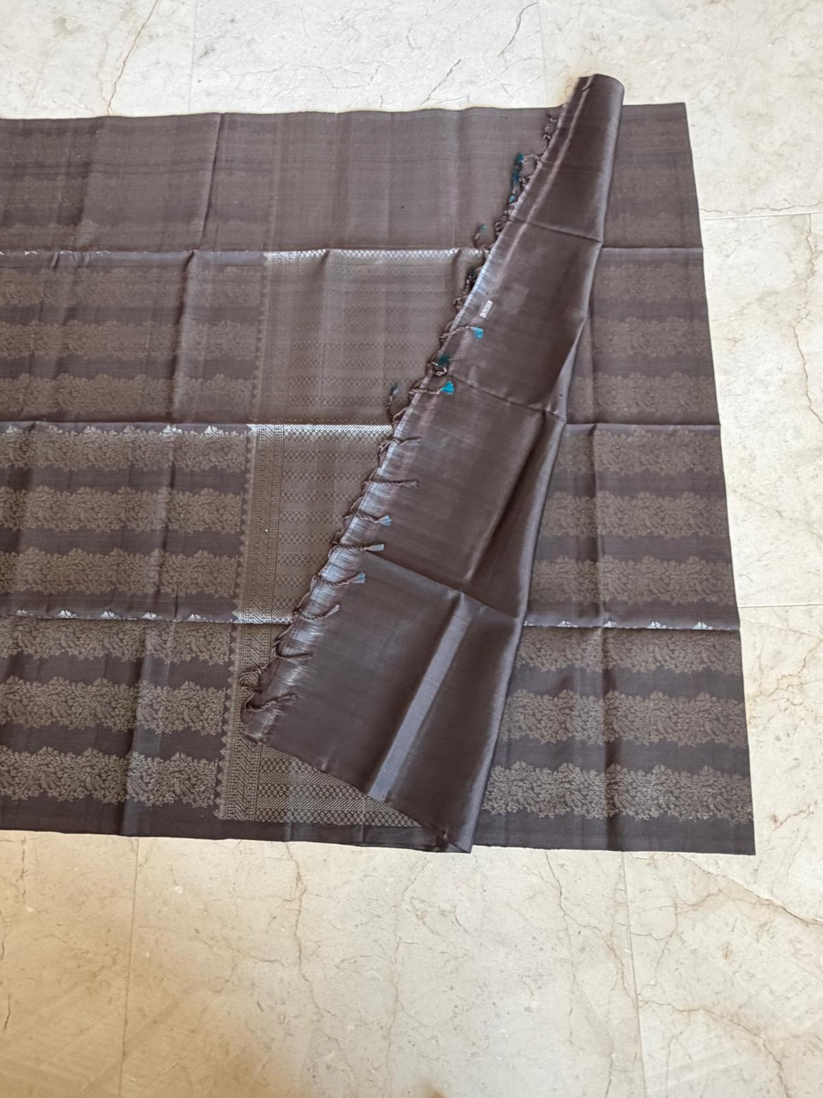 Elephant grey soft silk saree