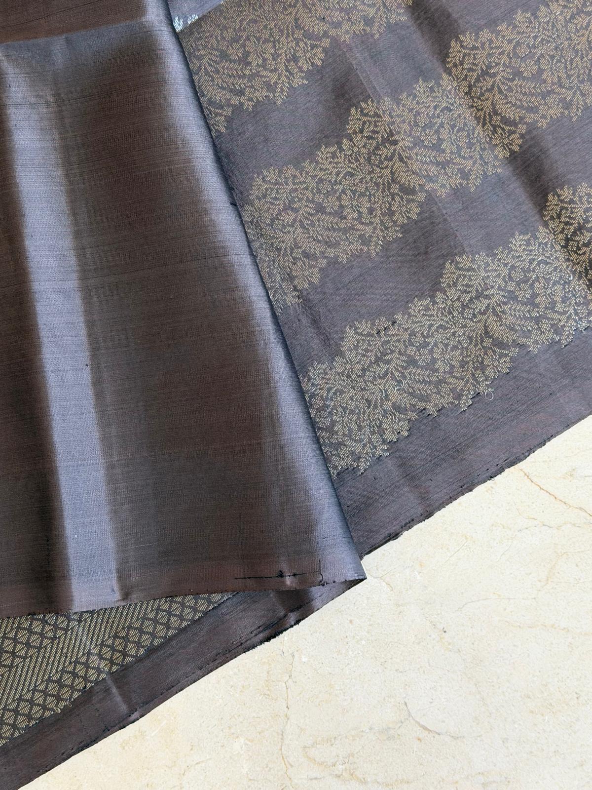 Elephant grey soft silk saree