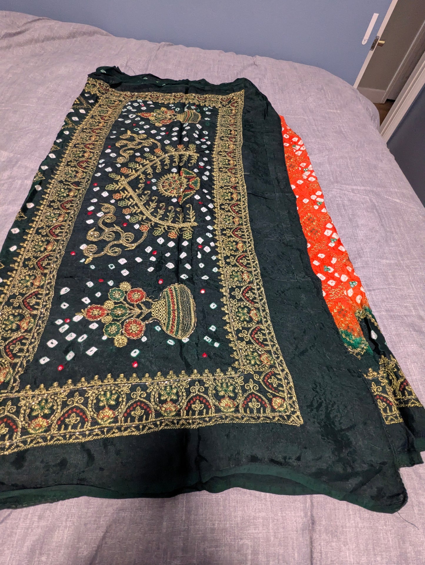 Hand tie dyed bandhani saree